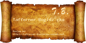 Tafferner Boglárka névjegykártya